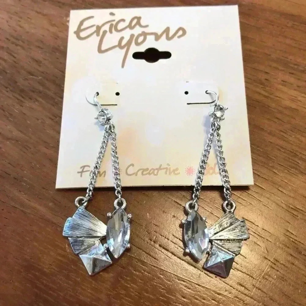 ERICA LYONS Crystal Fan Drop Earrings